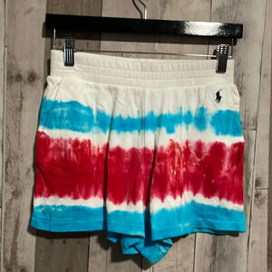 Polo Ralph Lauren Red White & Blue Tie Dye Shorts NEW
